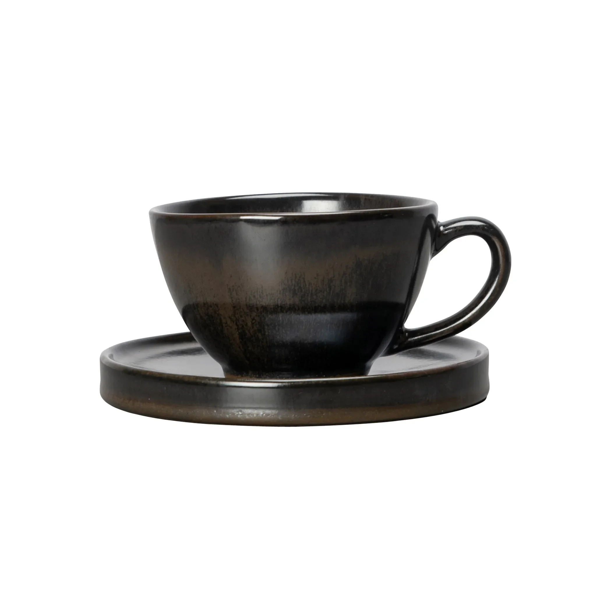 Φωτογραφία προϊόντος: by on Jade Κούπα Mug Κεραμική με Πιατάκι Μαύρο Καφέ 25cl