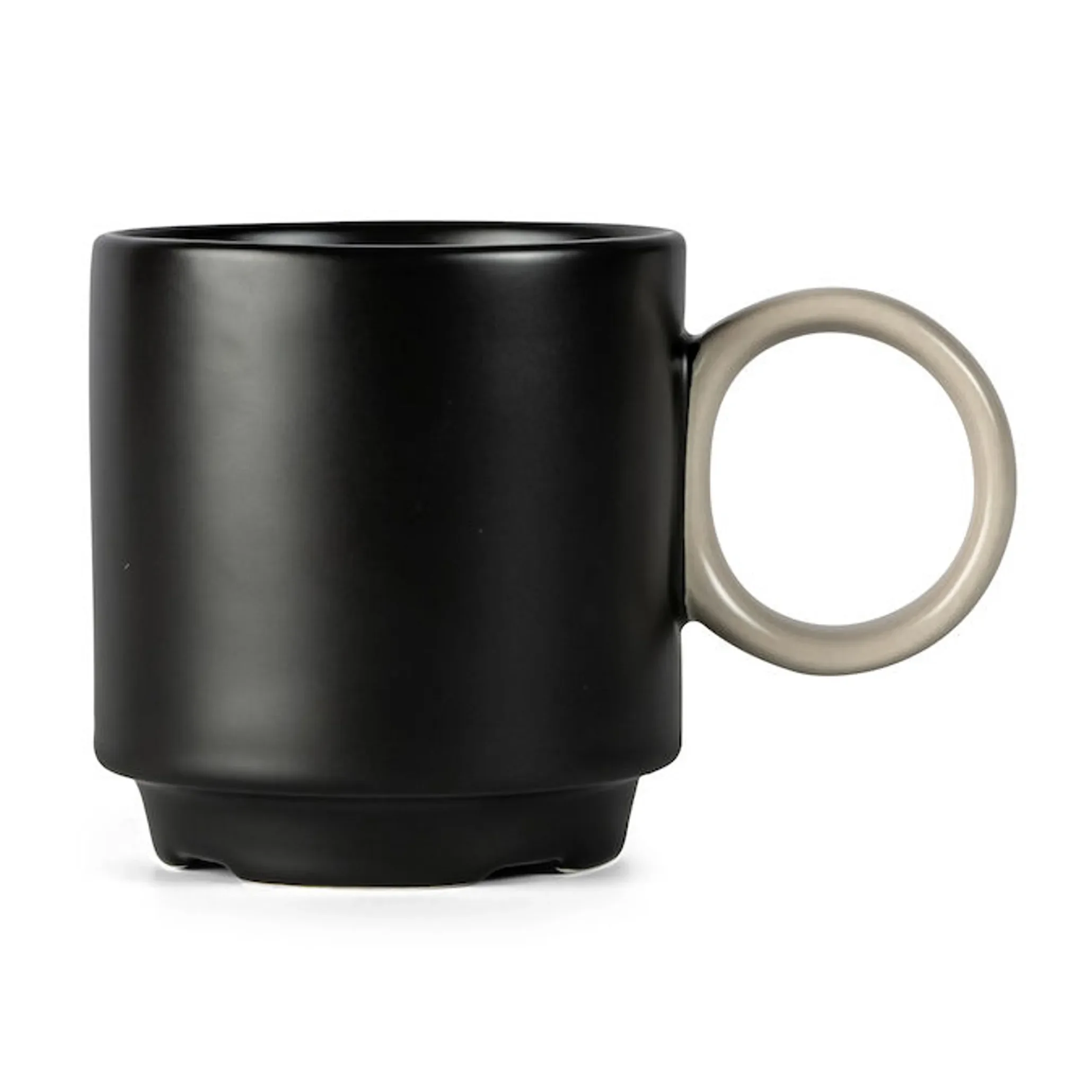 Φωτογραφία προϊόντος: by on Noor Κεραμική Κούπα Mug Μαύρο Μπεζ Ø7.5 cm 20cl