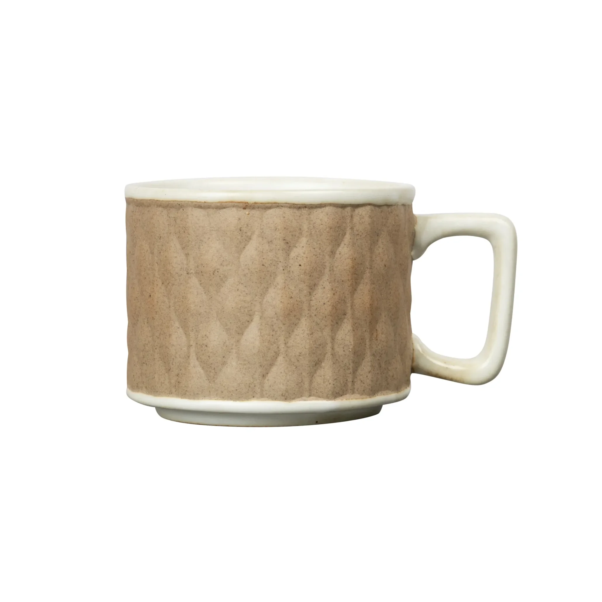 Φωτογραφία προϊόντος: by on Lexus Κεραμική Κούπα Mug Άσπρη Μπεζ 6.5x11cm Ø8cm