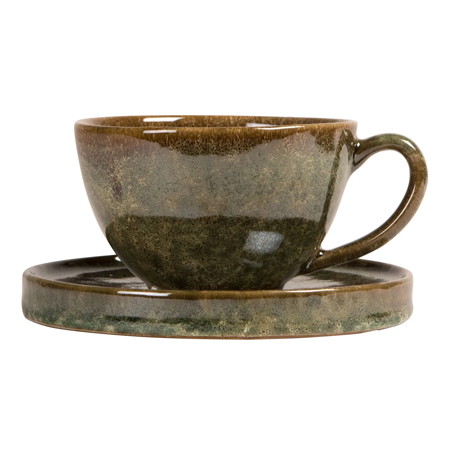 Φωτογραφία προϊόντος: by on Jade Κούπα Mug Κεραμική με Πιατάκι Πράσινο Καφέ 17x7cm 25cl