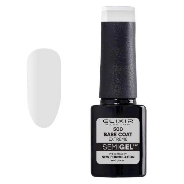 Φωτογραφία προϊόντος: Elixir Professional Semi Gel 500 Base Coat Extreme Βάση για Ημιμόνιμο Βερνίκι Νυχιών 5ml