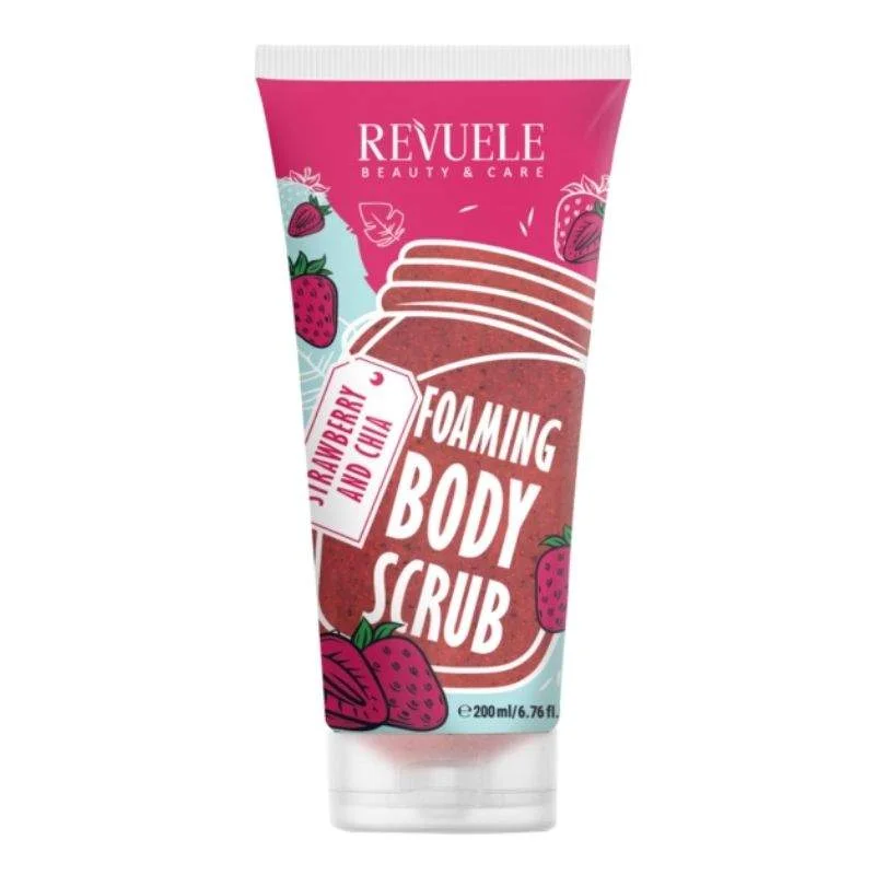 Φωτογραφία προϊόντος: Revuele Foaming Body Scrub Strawberry + Chia Απολέπιση με Αφρό Φράουλα + Σπόρος Τσία 200ml