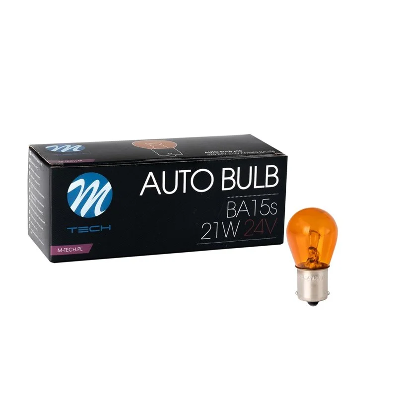 Φωτογραφία προϊόντος: ΛΑΜΠΑΚΙΑ LED S25 24V 21W BA15s ΠΟΡΤΟΚΑΛΙ ΑΛΟΓΟΝΟΥ ΣΕ ΚΟΥΤΙ M-TECH - 10 ΤΕΜ.