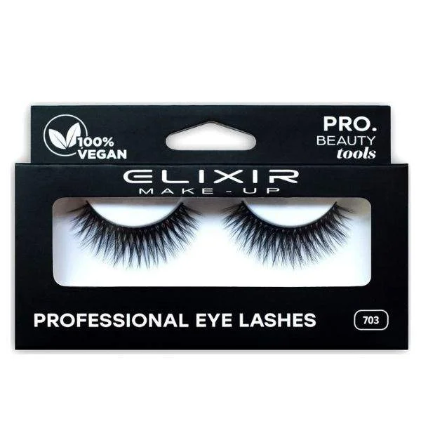 Φωτογραφία προϊόντος: Elixir Professsional Eye Lashes 703 Βλεφαρίδες για Mάκρος + Όγκο Black 100% Vegan