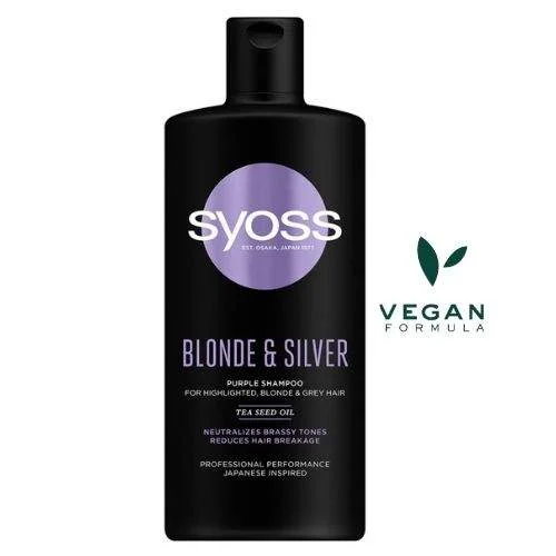 Φωτογραφία προϊόντος: Syoss Blonde + silver Shampoo - Σαμπουάν κατά του κιτρινίσματος των μαλλιών 440ml Vegan