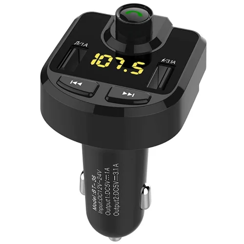 Φωτογραφία προϊόντος: OEM ShiZhen BT36 FM Transmitter Αυτοκινήτου με Bluetooth(2 USB/3.1A)