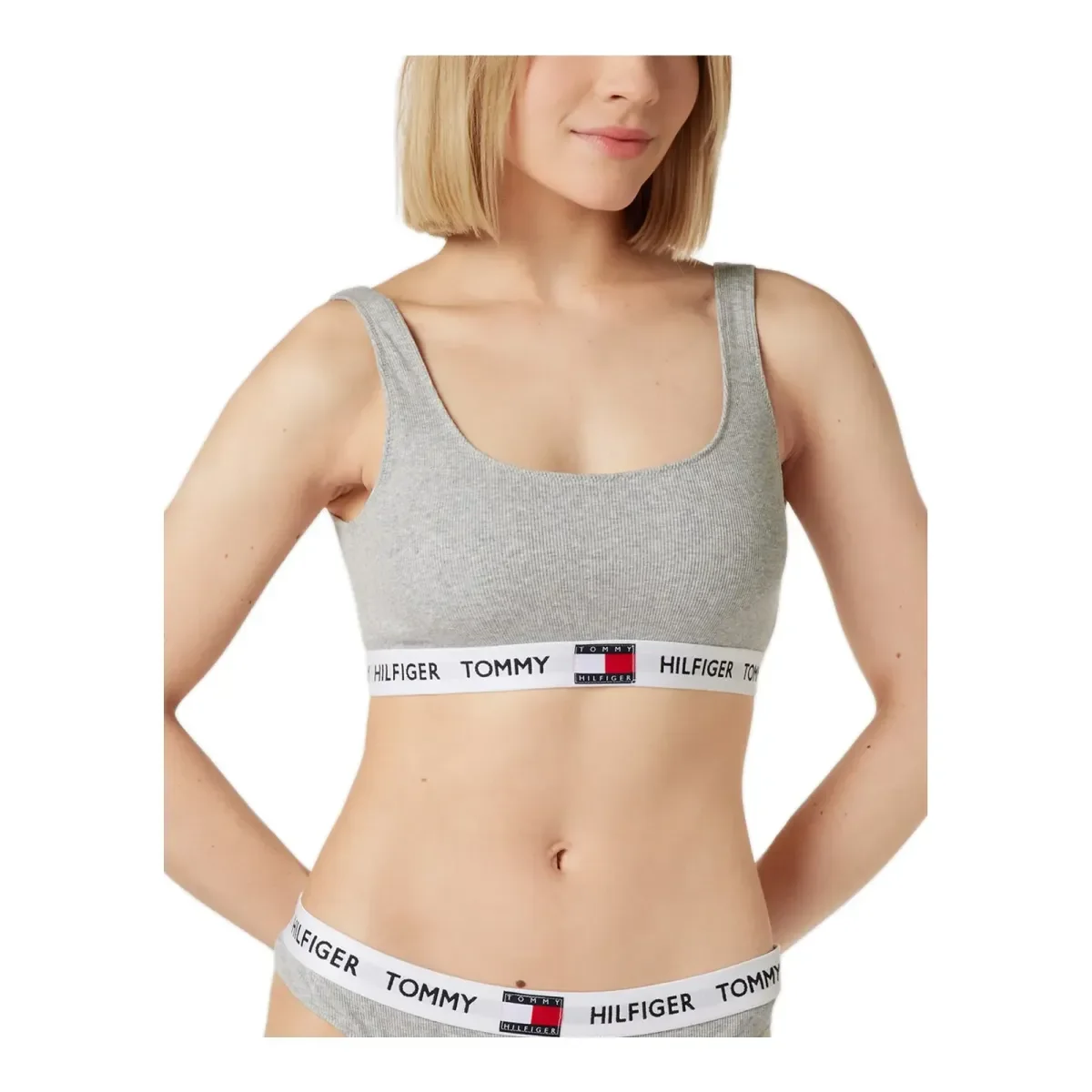 Φωτογραφία προϊόντος: Tommy Hilfiger Γυναικείο Μπουστάκι Flag Logo Band, Χρώμα Light Grey Heather