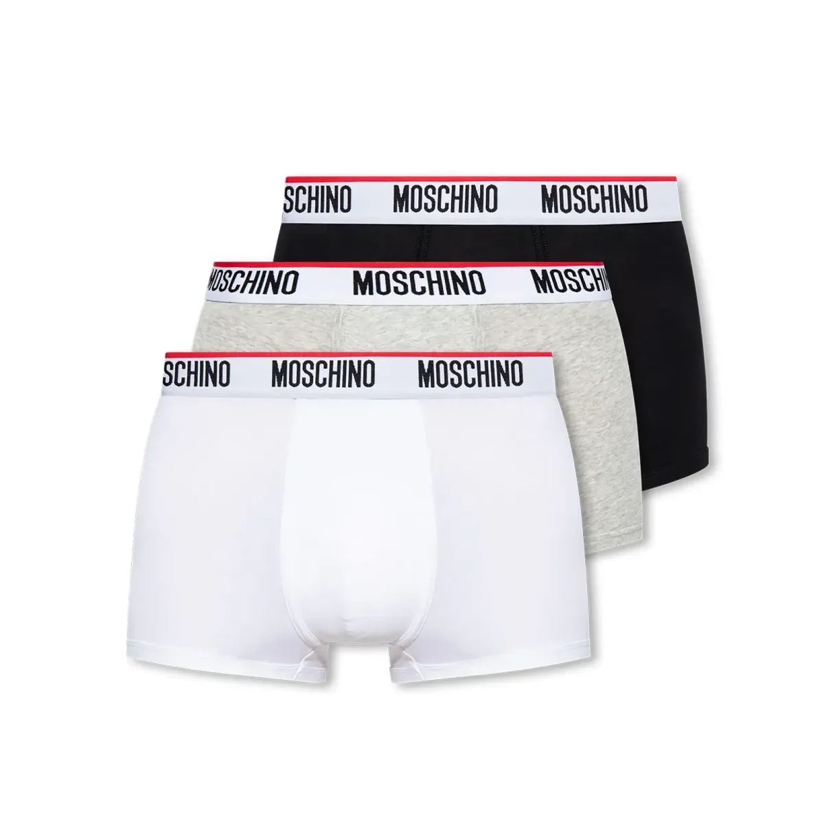 Φωτογραφία προϊόντος: Moschino Ανδρικό Boxer Logo Trim - Τριπλό Πακέτο, Χρώμα Μαύρο-Λευκό-Γκρι