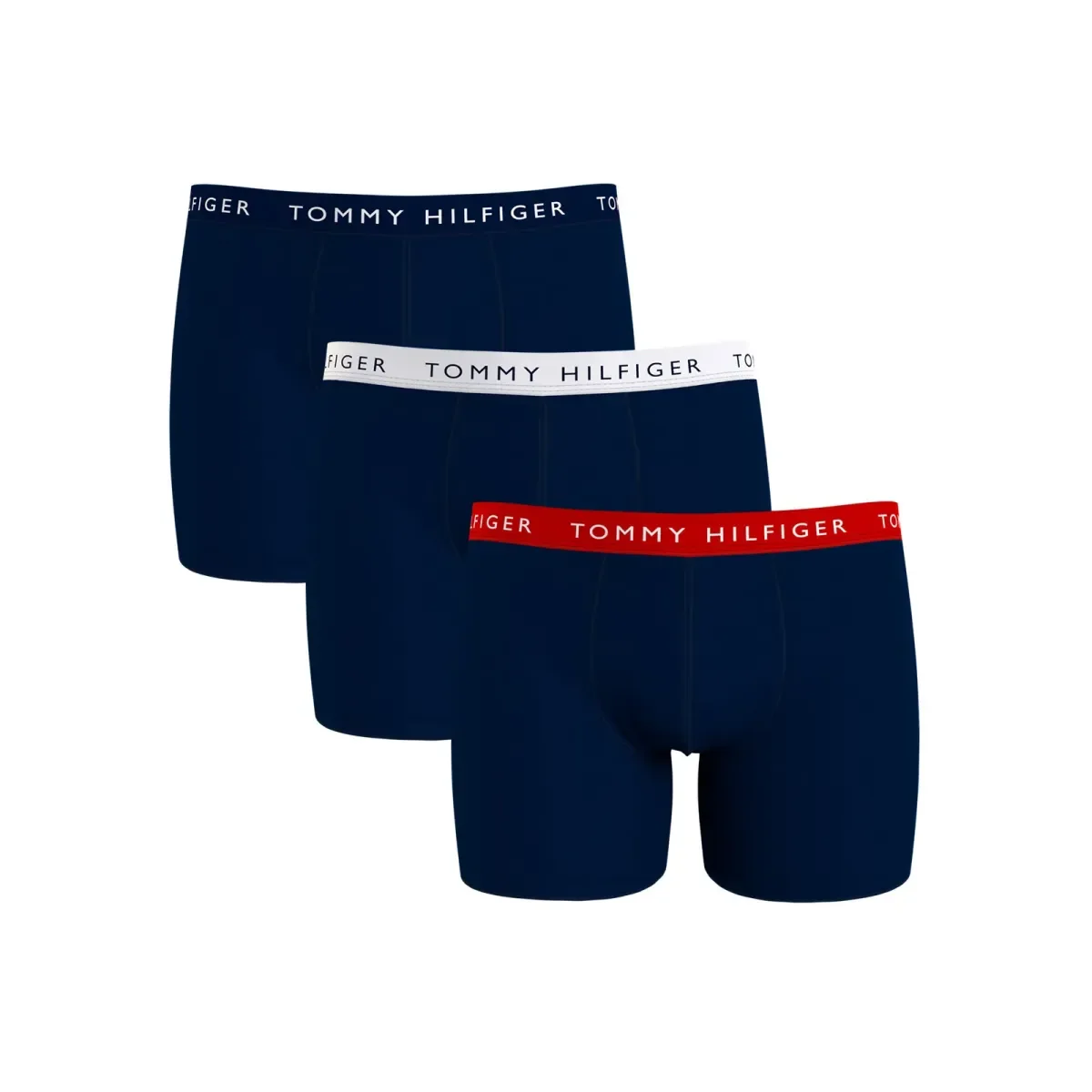 Φωτογραφία προϊόντος: Tommy Hilfiger Ανδρικό Boxer Μακρύ Organic Cotton Trunks - Τριπλό Πακέτο, Χρώμα Prim Red-White-Desert Sky