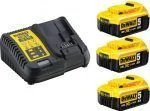 Φωτογραφία προϊόντος: DeWalt DCB115M3 - Φορτιστής 10.8V-18V LiIon Λιθίου Συρταρωτών 30 λεπτών μαζι με 3 μπαταρίες 18V 4.0Ah DCB182-XJ