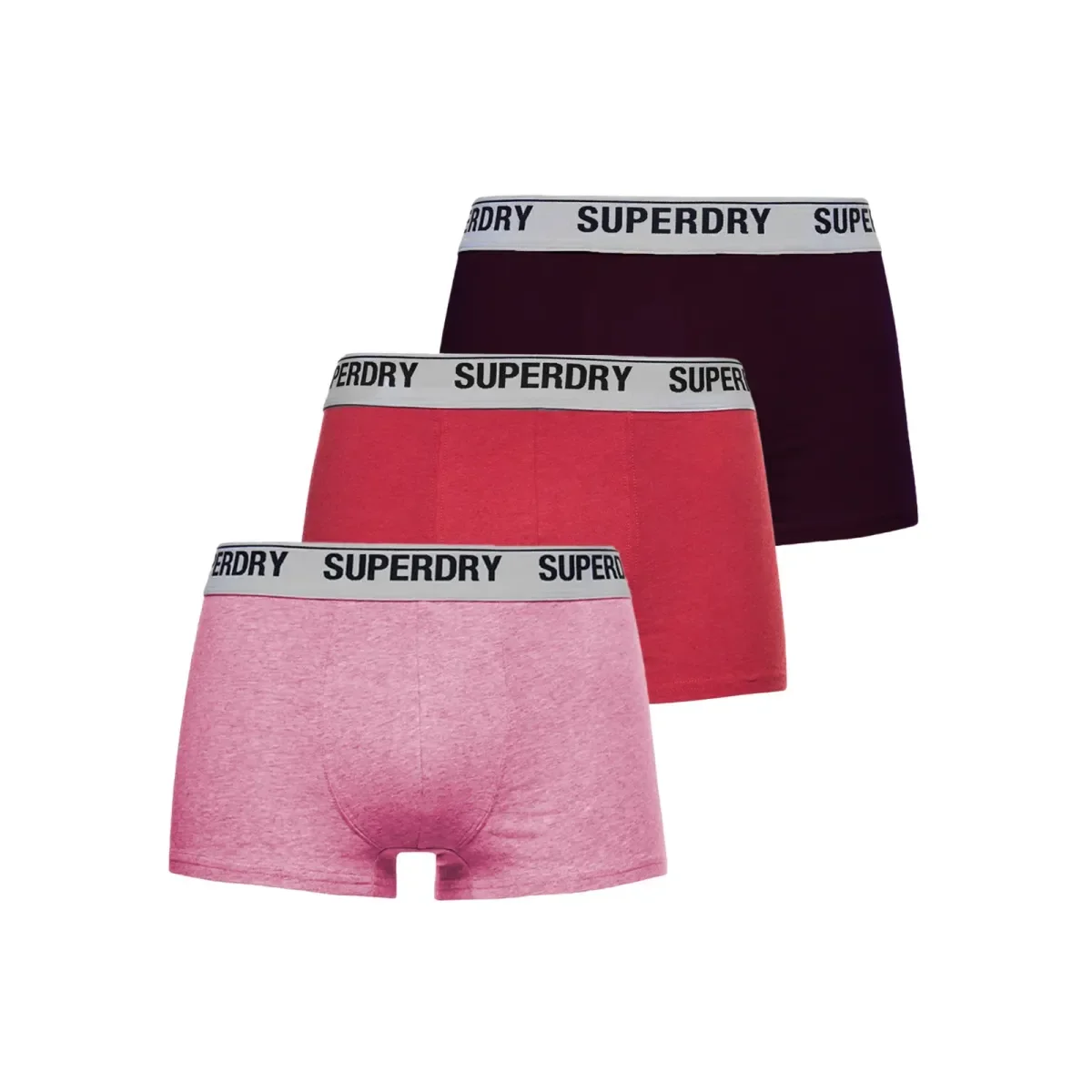 Φωτογραφία προϊόντος: Superdry Ανδρικό Boxer Trunk Organic Cotton - Τριπλό Πακέτο, Χρώμα Burgundy Red Pink