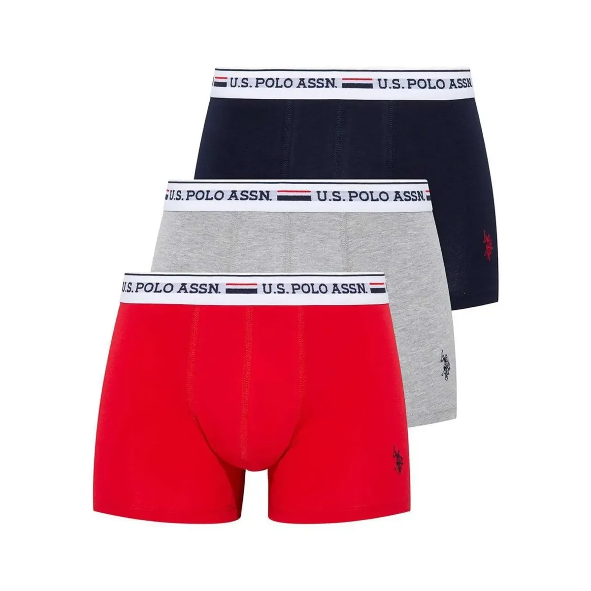 Φωτογραφία προϊόντος: U.S. Polo ASSN. Ανδρικό Boxer Classic Logo - Τριπλό Πακέτο, Χρώμα Κόκκινο-Γκρι-Σκ.Μπλε