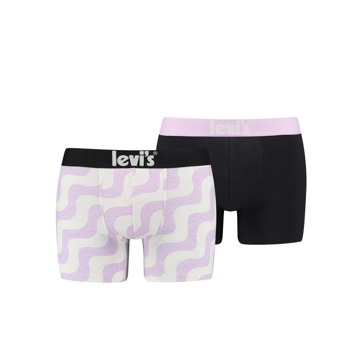 Φωτογραφία προϊόντος: Levi's Ανδρικό Boxer High Comfort Seventies Wave Boxer - Διπλό Πακέτο, Χρώμα Γκρι-Μαύρο