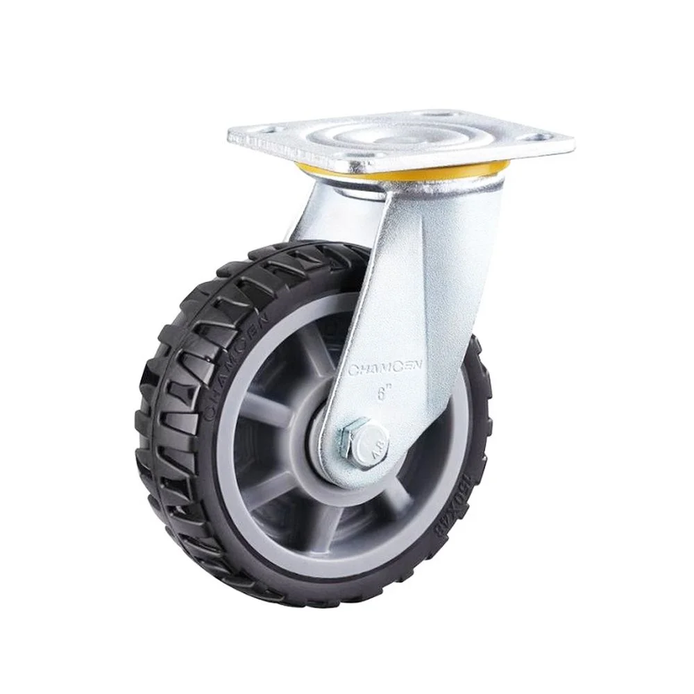 Φωτογραφία προϊόντος: Ρόδα antislim μαύρη 125mm Chamsong 260kg ρόδα (167mm συνολίκό μέγεθος) (πλάτος 48m) φρένο