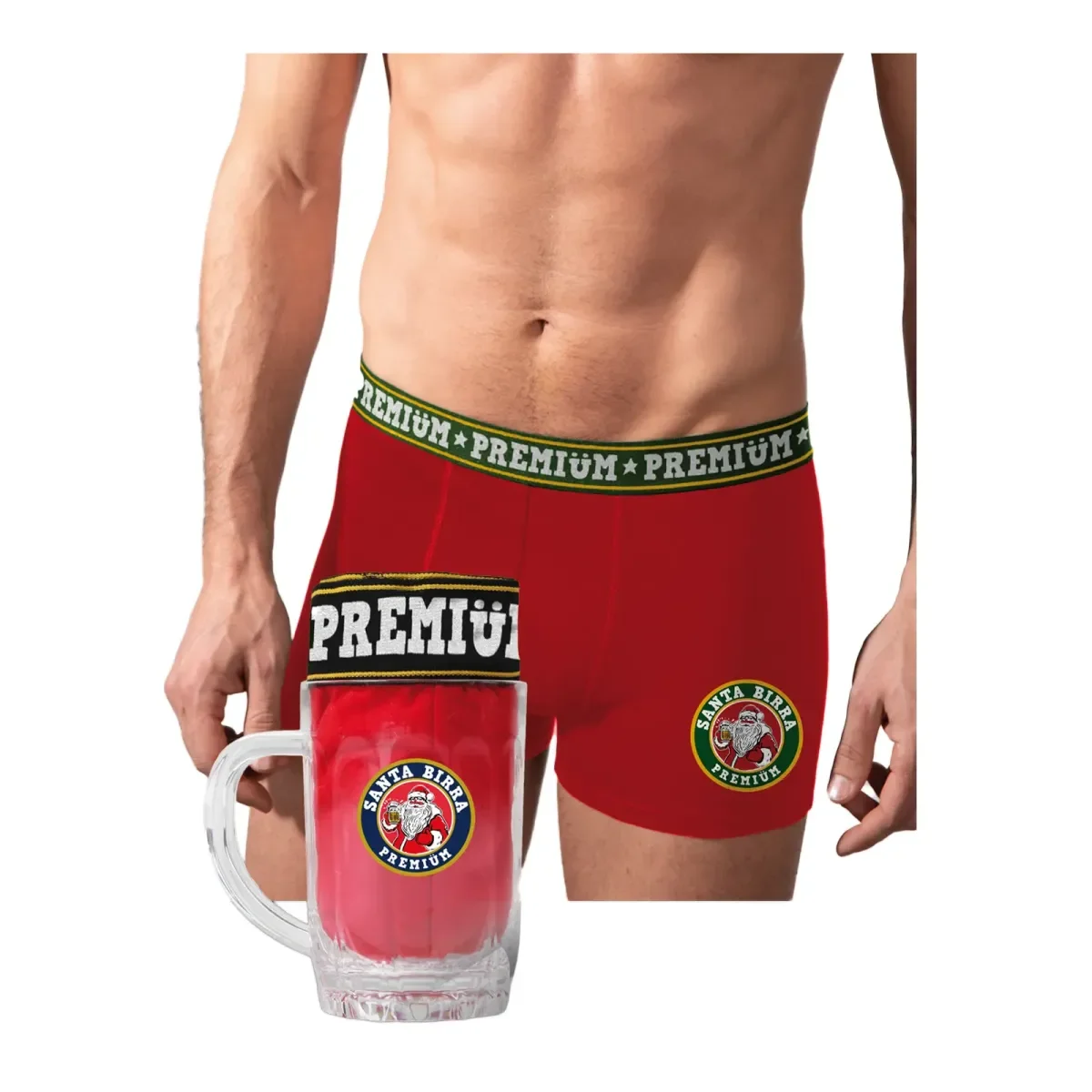 Φωτογραφία προϊόντος: Admas Ανδρικό Boxer Santa Beer - Κούπα - Συσκευασία Δώρου, Χρώμα Κόκκινο
