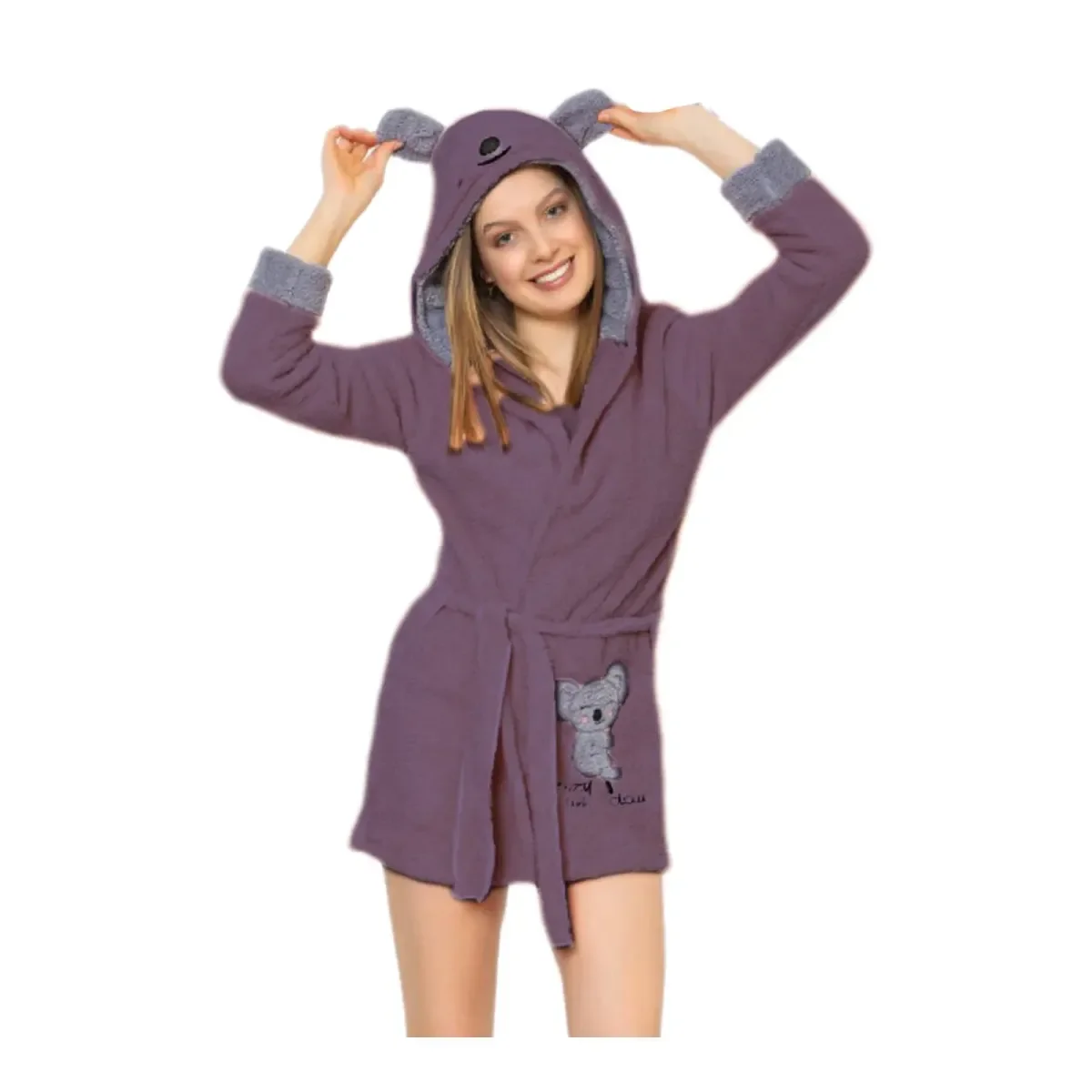 Φωτογραφία προϊόντος: FMS Γυναικεία Ρόμπα Fleece Koala, Χρώμα Μωβ
