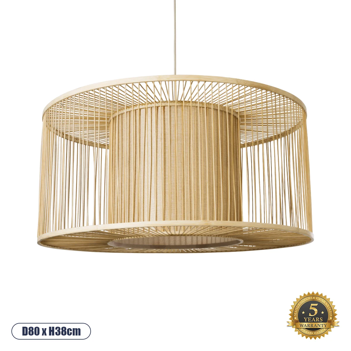 Φωτογραφία προϊόντος: GLOBOSTAR® HIBISCUS 01936 Boho Κρεμαστό Φωτιστικό Οροφής με Ντουί 1 x E27 AC 220-240V IP20 - Μπεζ - Μ80 x Π80 x Υ38cm