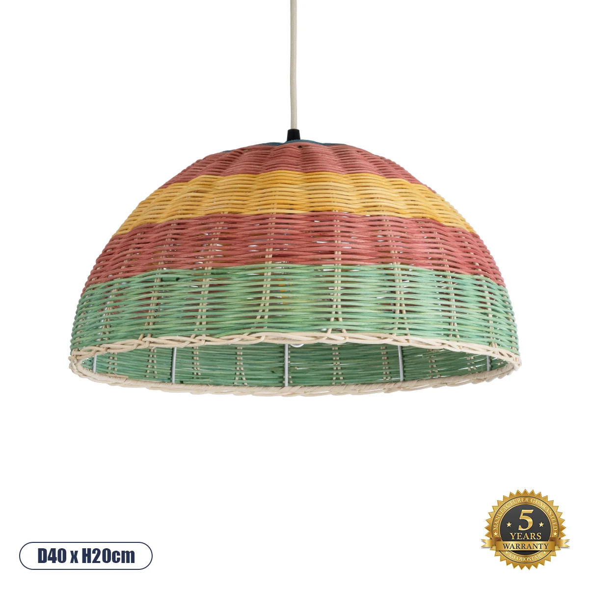 Φωτογραφία προϊόντος: GLOBOSTAR® CABALLEROS 02060 Boho Κρεμαστό Φωτιστικό Οροφής με Ντουί 1 x E27 AC 220-240V IP20 - Πολύχρωμο - Μ40 x Π40 x Υ20cm