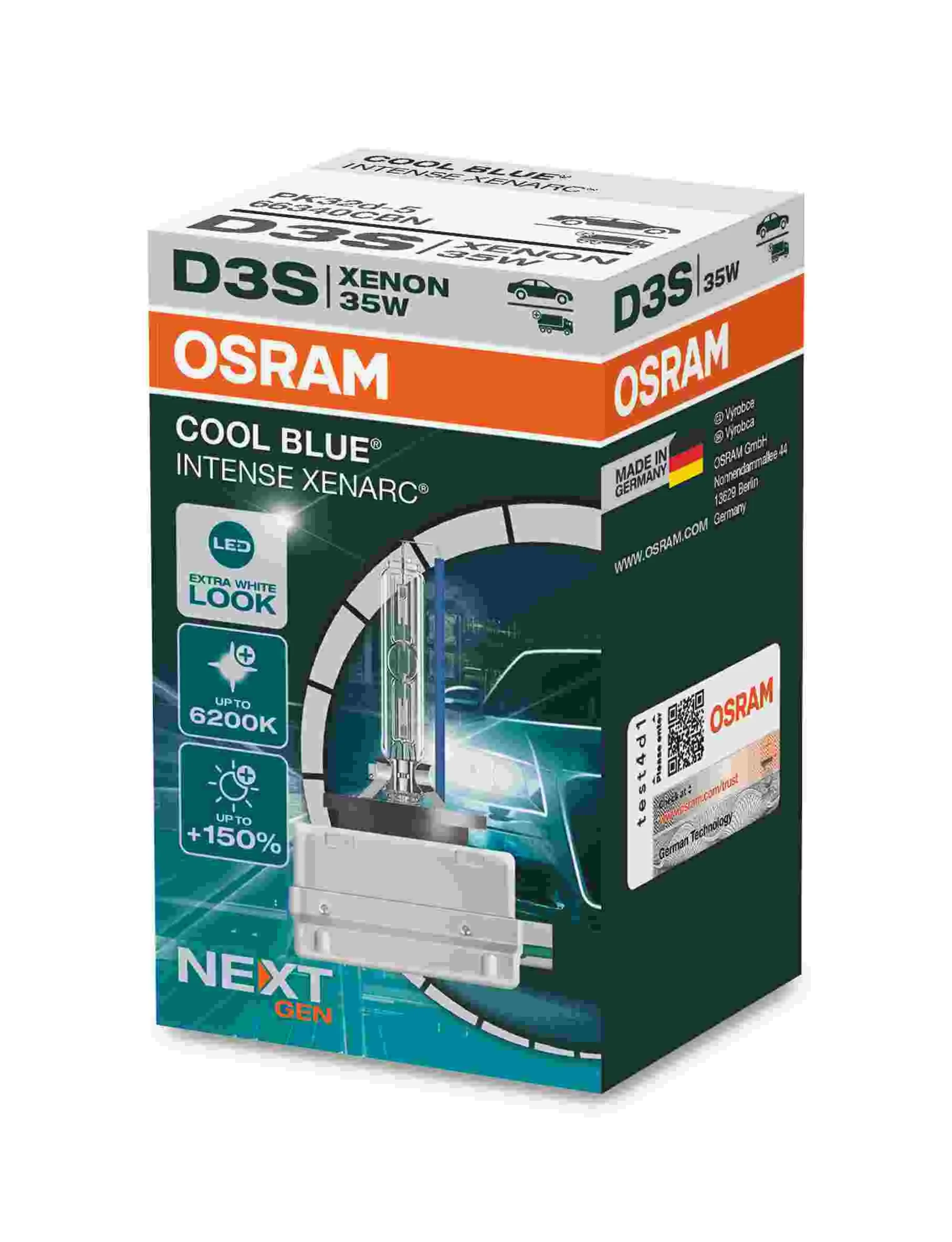 Φωτογραφία προϊόντος: Osram Λάμπες Αυτοκινήτου Cool Blue Intense Nextgen D3S Xenon 6200K Ψυχρό Λευκό 12V 35W 1τμχ
