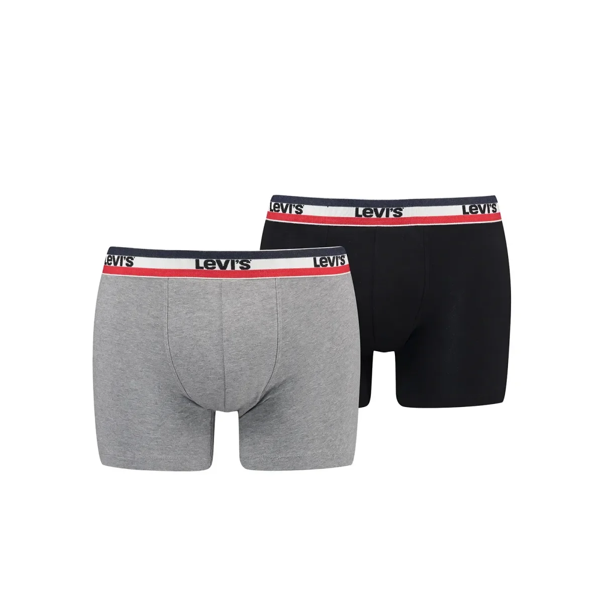 Φωτογραφία προϊόντος: Levi's Ανδρικό Boxer Sportswear Logo Organic Cotton - Διπλό Πακέτο, Χρώμα Γκρι Μελανζέ-Μαύρο