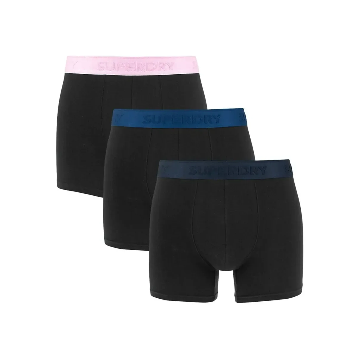 Φωτογραφία προϊόντος: Superdry Ανδρικό Boxer Μακρύ Classic Organic Cotton - Τριπλό Πακέτο, Χρώμα Black-Black Blue-Black Pink