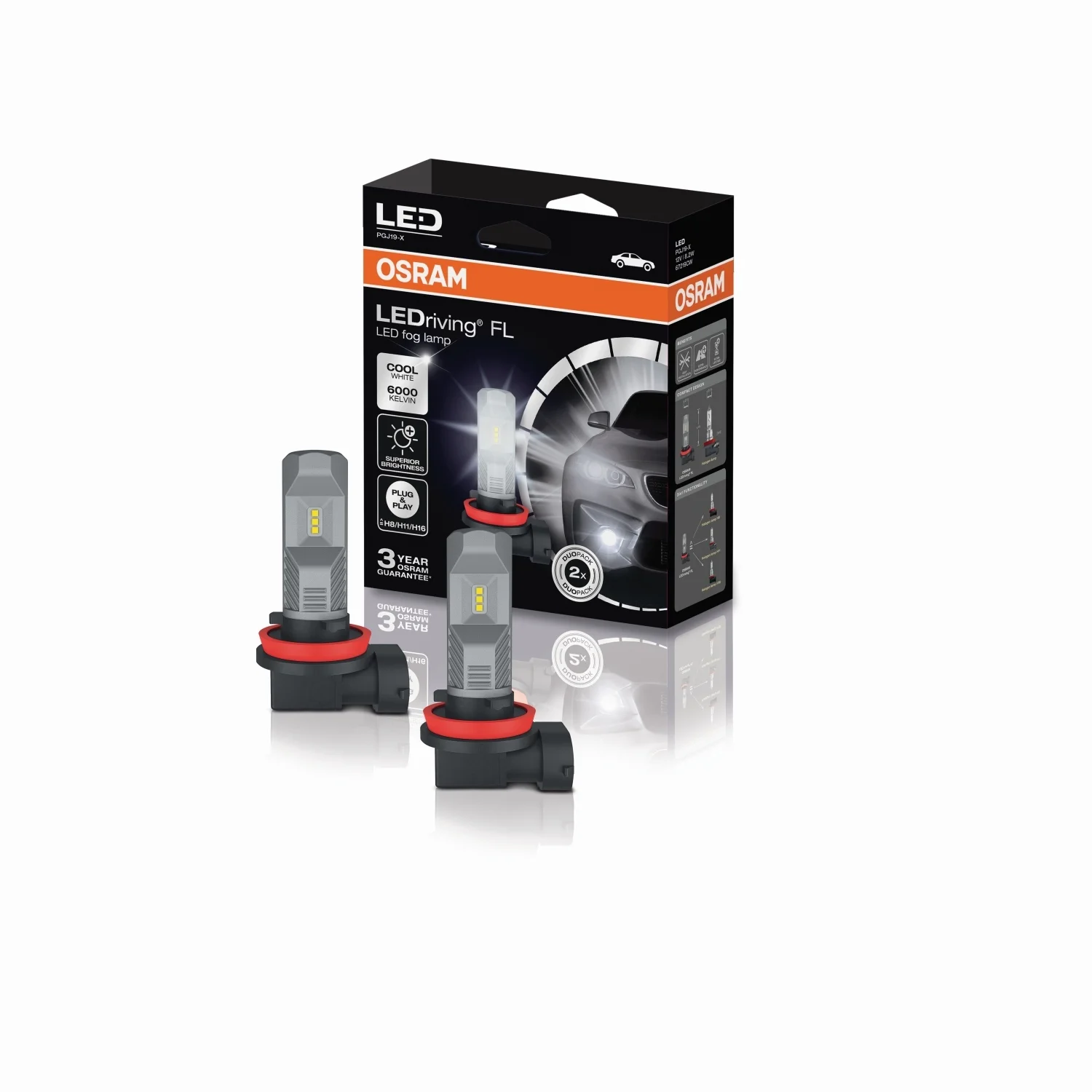 Φωτογραφία προϊόντος: LEDriving LED FOG LAMP PGJ119X H8/H11/H16 12V 8.2W OSRAM COOL WHITE 6000K 67129CW