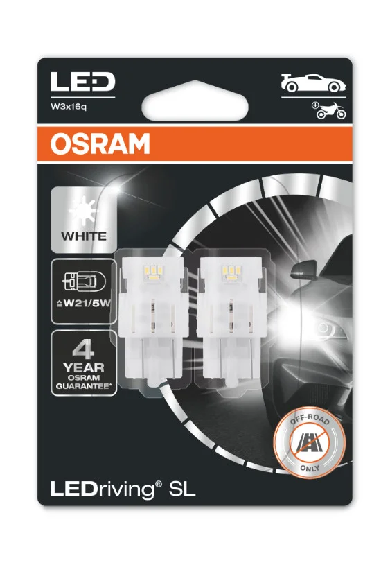 Φωτογραφία προϊόντος: Λάμπες Osram W21/5W 12V 2.7W LEDriving SL White 7515DWP-02B