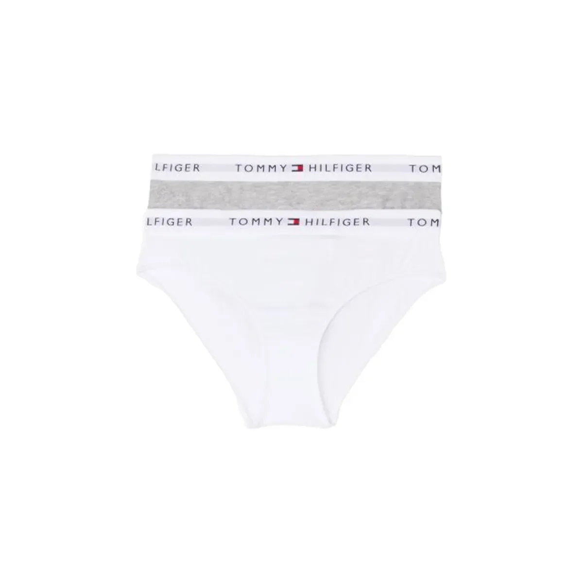 Φωτογραφία προϊόντος: Tommy Hilfiger Παιδικό Slip Κορίτσι TH Signature Logo Waistband - Διπλό Πακέτο, Χρώμα Light Gray Heather-White