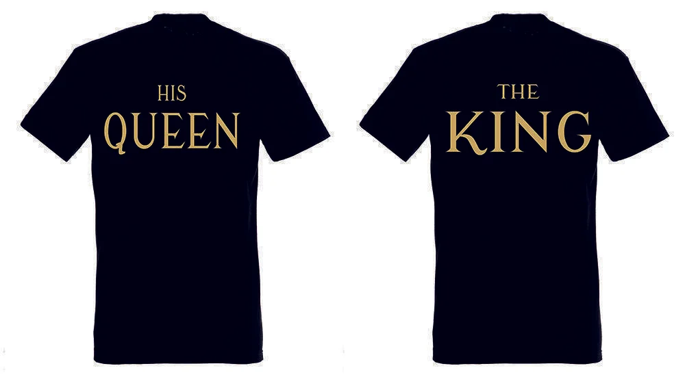 Φωτογραφία προϊόντος: T-shirt The King and His Queen Gold (σετ 2 τεμ.)