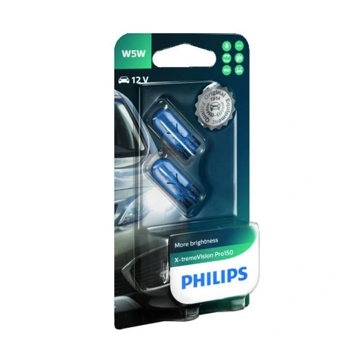 Φωτογραφία προϊόντος: Λάμπες PHILIPS T10 W5W X-tremeVision Pro +150% 12V 5W PHILIPS 12961XVPB2