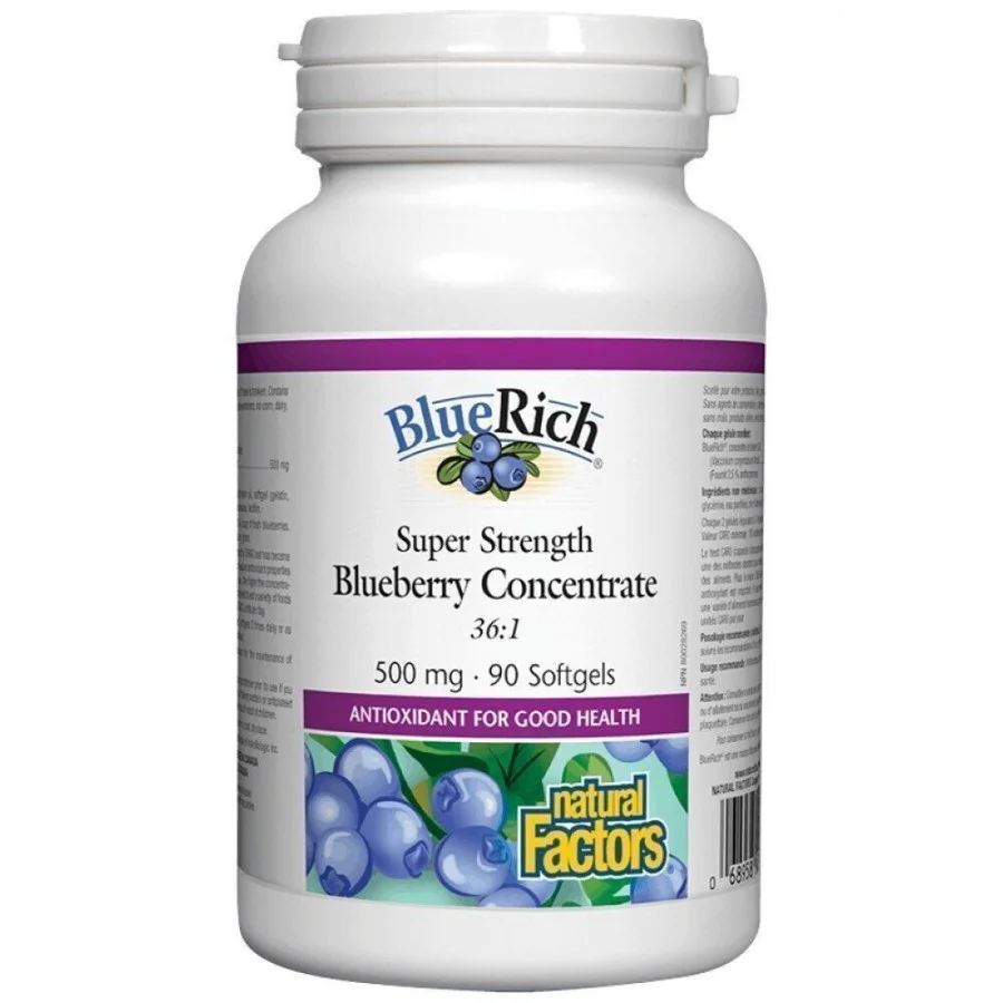 Φωτογραφία προϊόντος: Natural Factors Bluerich Plus 500mg, 90 κάψουλες