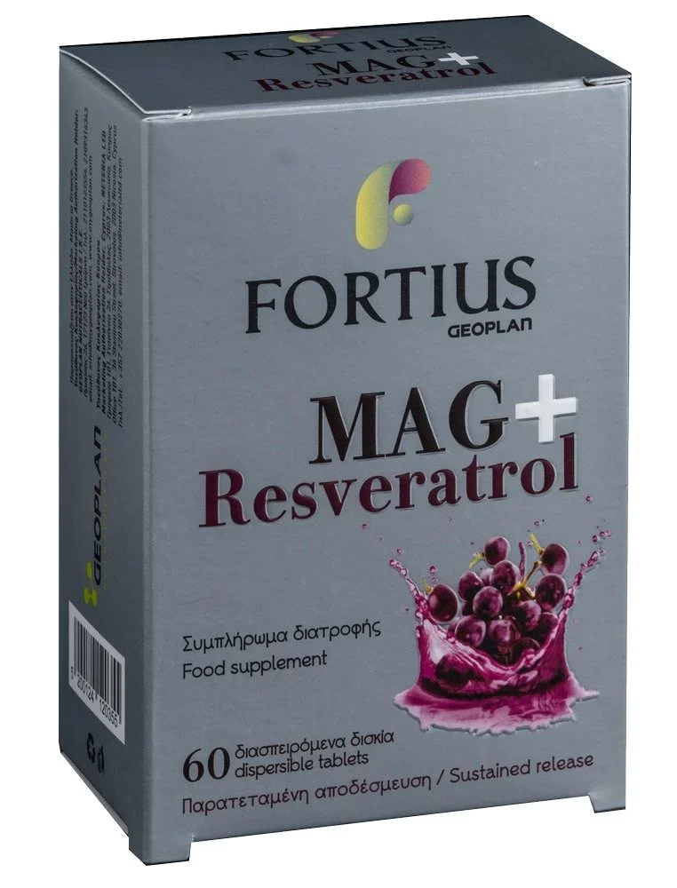 Φωτογραφία προϊόντος: Geoplan Fortius Mag+ Resveratrol 60 διασπειρόμενα δισκία