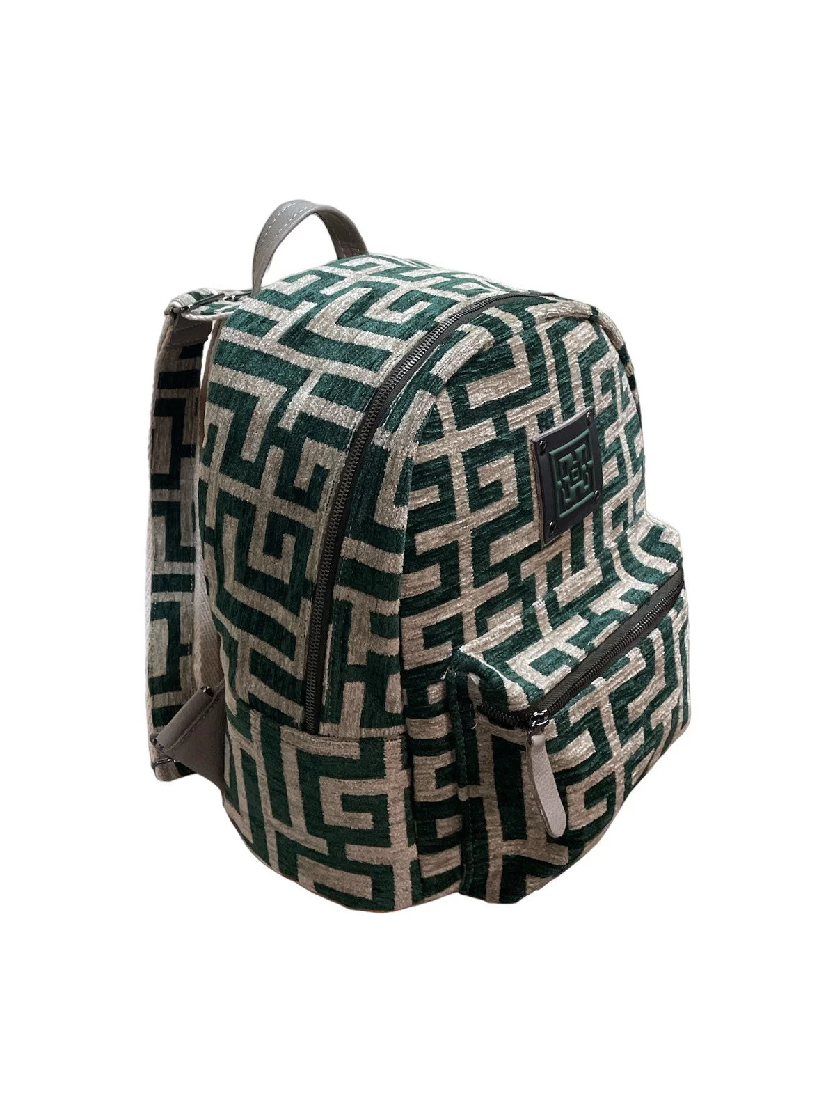 Φωτογραφία προϊόντος: Midneto Cypress Green Beige Chenille Labyrinth Bag