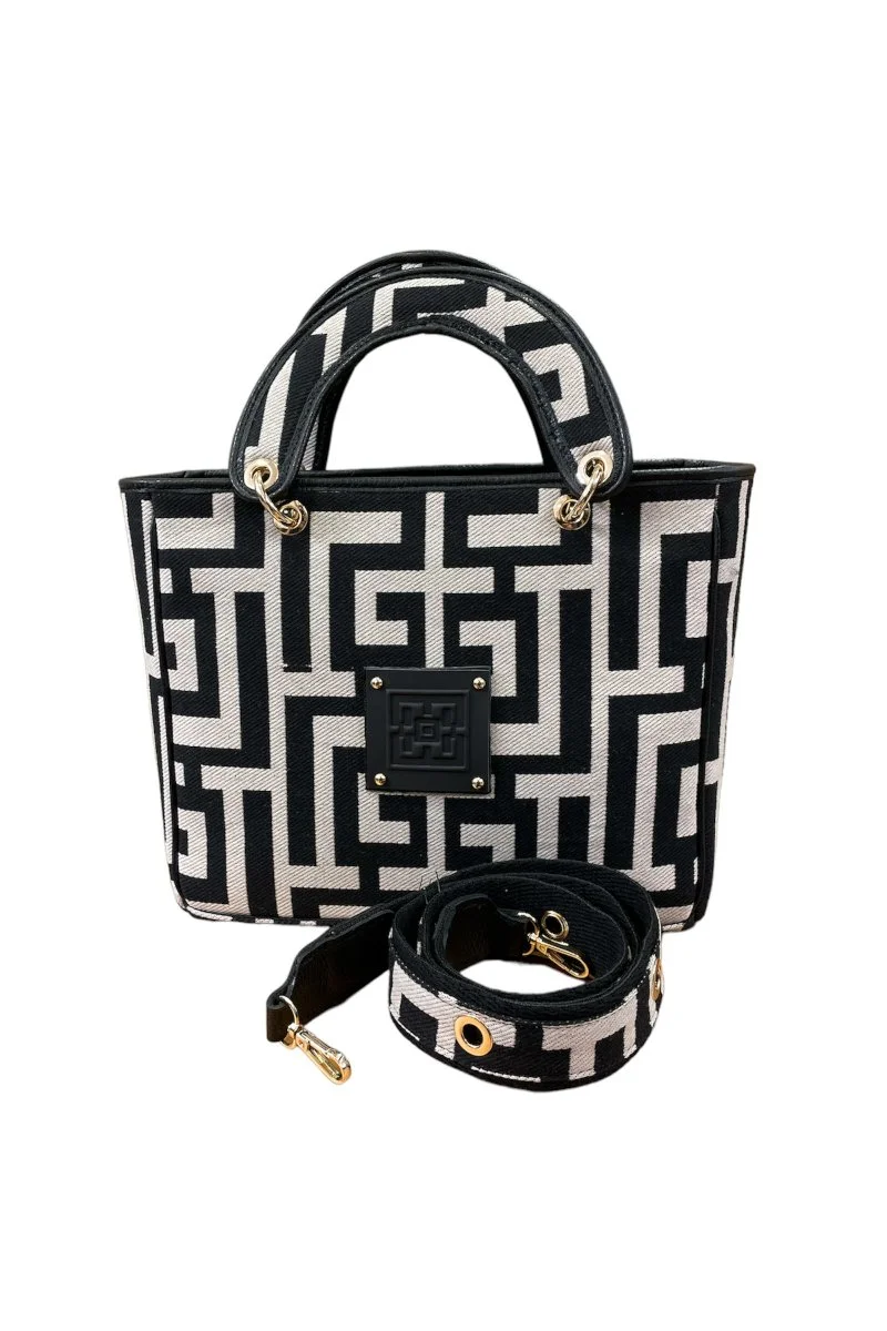 Φωτογραφία προϊόντος: Midneto Hero Black Beige Labyrinth Bag