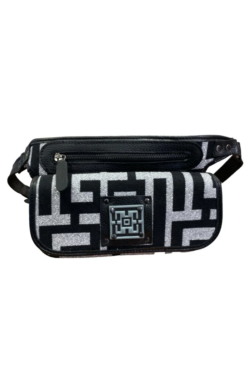 Φωτογραφία προϊόντος: Midneto Faidra Black Silver (Lurex) Labyrinth Bag