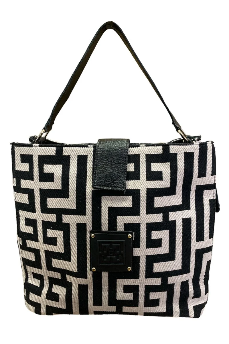 Φωτογραφία προϊόντος: Midneto Kore Black Beige Labyrinth Bag