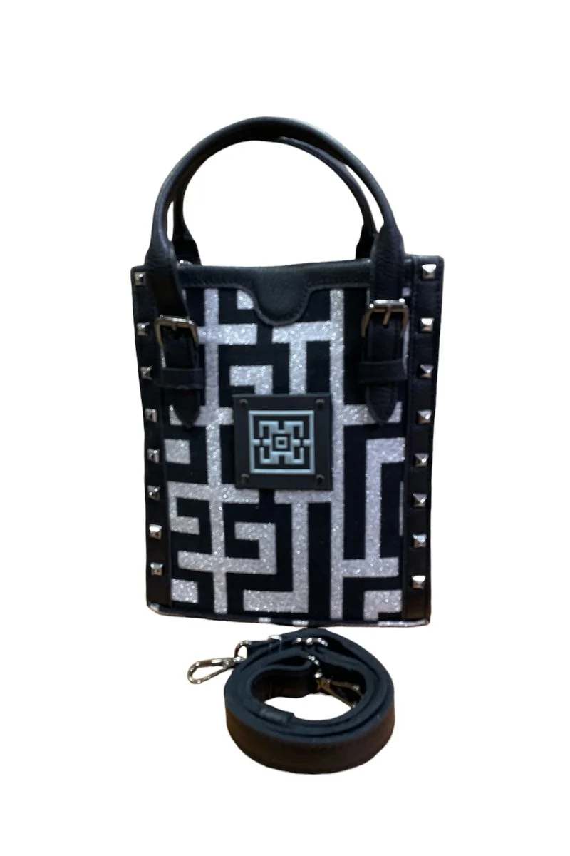 Φωτογραφία προϊόντος: Midneto Artemis Black Silver(Lurex) Labyrinth Bag