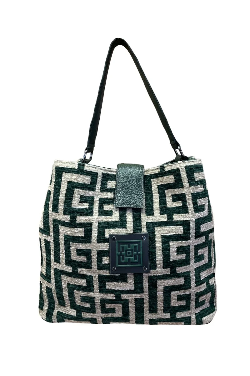 Φωτογραφία προϊόντος: Midneto Kore Cypress Beige Chenille Labyrinth Bag
