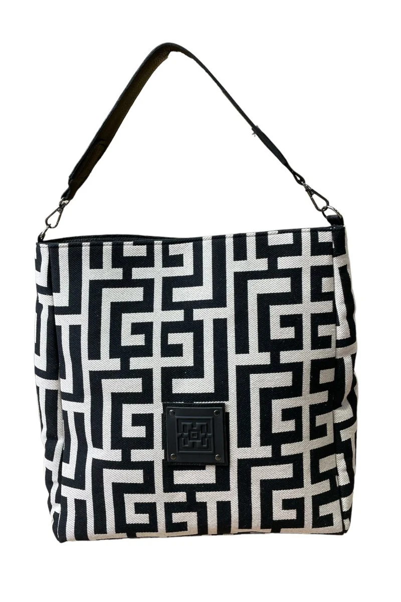 Φωτογραφία προϊόντος: Midneto Iokasti Black Beige Labyrinth Bag