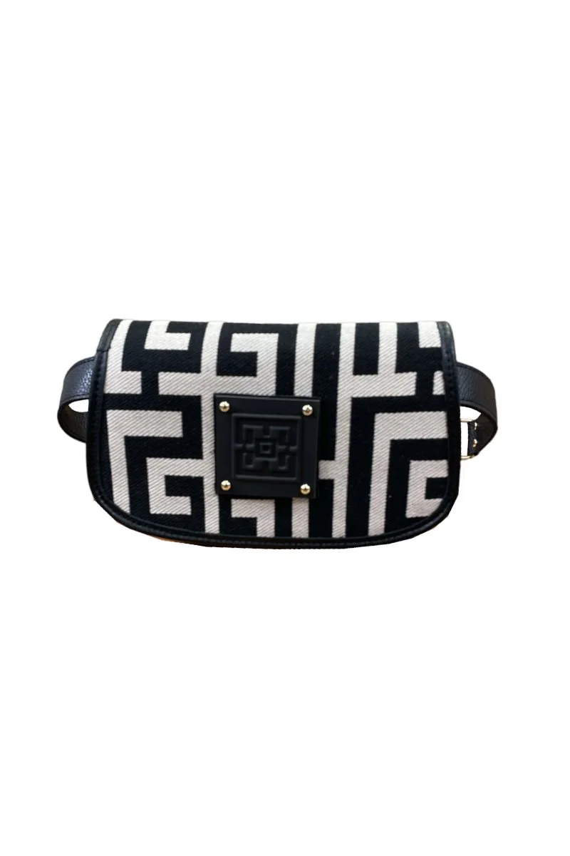 Φωτογραφία προϊόντος: Midneto Erato Black Beige Labyrinth Bag