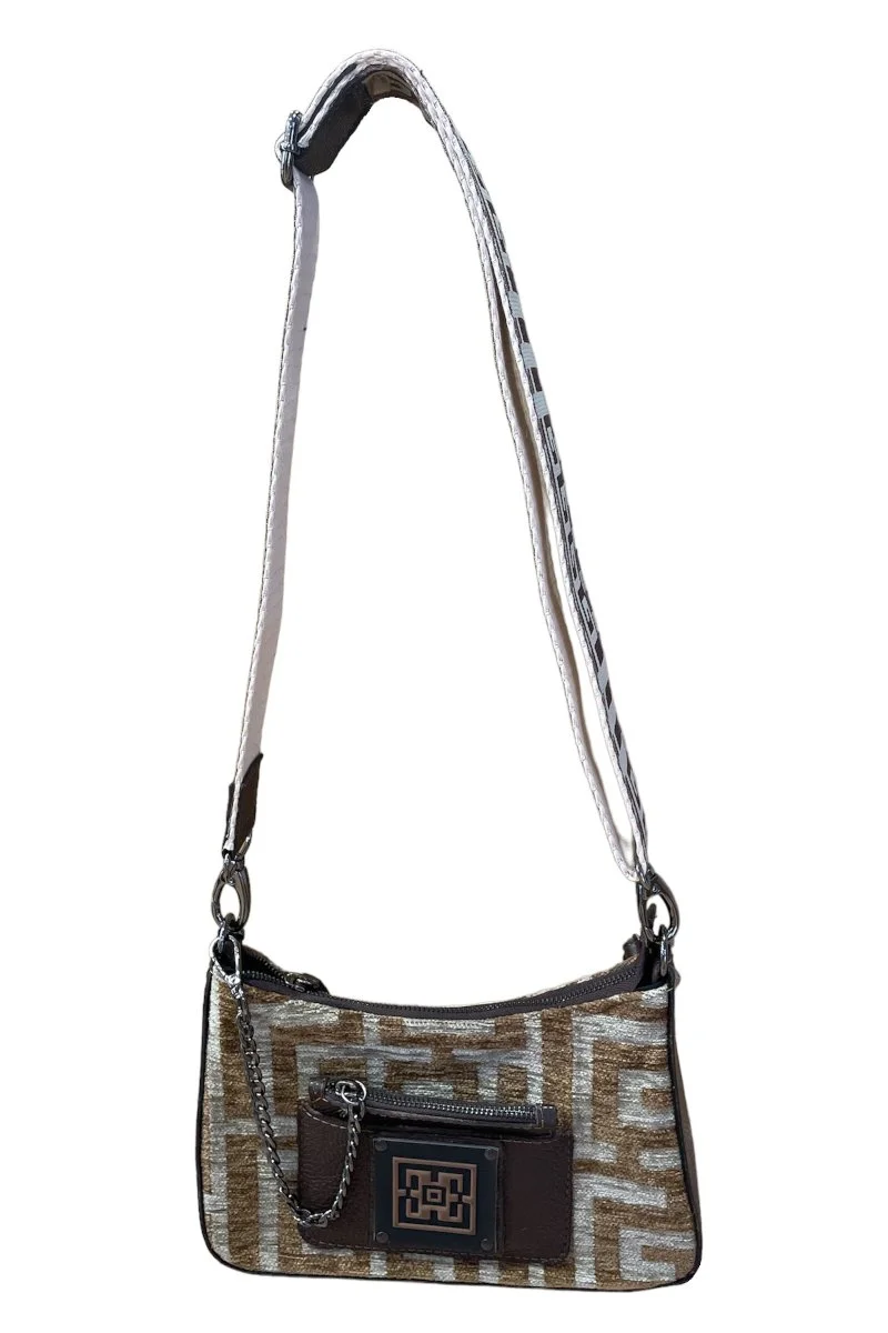 Φωτογραφία προϊόντος: Midneto Dione Light Brown Beige Chenille Labyrinth Bag