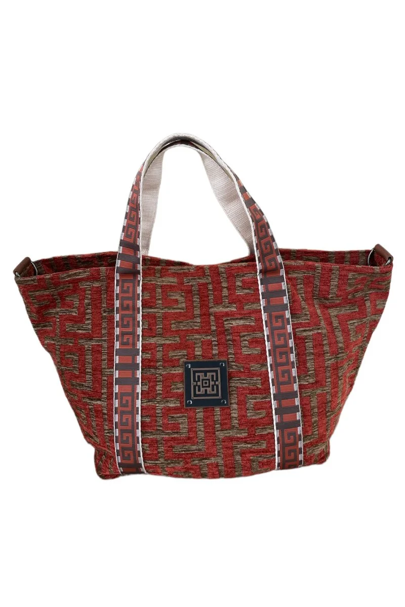 Φωτογραφία προϊόντος: Midneto Efterpe I Terracotta Brown Chenille Labyrinth Bag