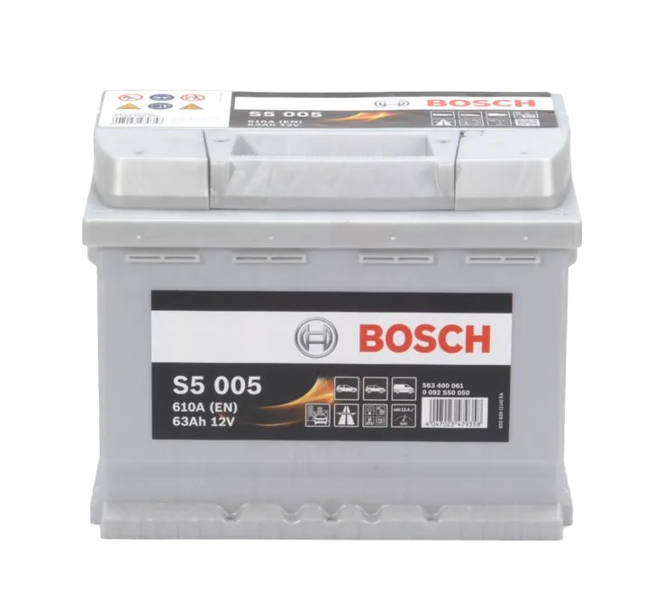 Φωτογραφία προϊόντος: Bosch S5005 – Μπαταρία Αυτοκινήτου 12V 63Ah 610A (EN) – 242×175×190 mm Δ+