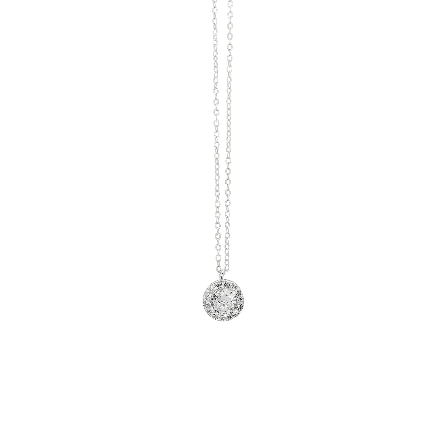 Φωτογραφία προϊόντος: Κολιέ Γυναικείο Στρόγγυλο Με Άσπρη Ροζέτα Και Ζιργκόν Ασημένιο 925 Prince 3A-KD522