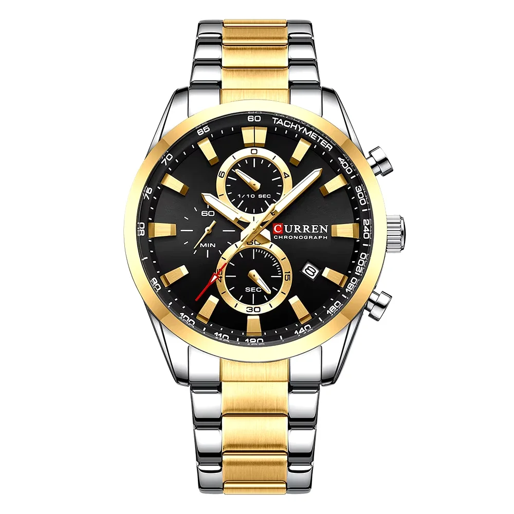 Φωτογραφία προϊόντος: Curren 8445 Gold Black Ανδρικό Ρολόι με Μπρασελέ