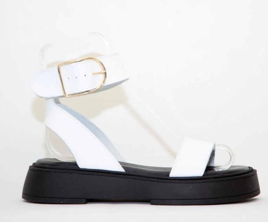 Φωτογραφία προϊόντος: Anteos Shoes Anteos Basic 24301 Γυναικεία Σανδάλια από Δέρμα σε Λευκό χρώμα