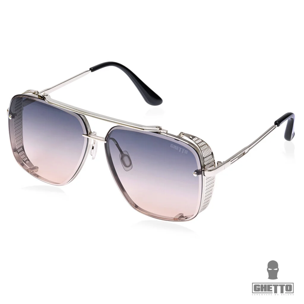Φωτογραφία προϊόντος: Ghetto Double Beam Square Pilot Sunglasses Silver Frame Unisex