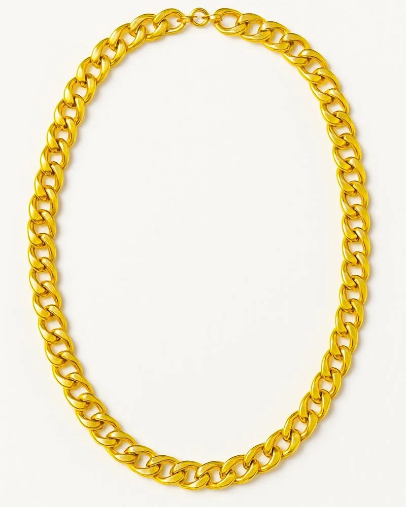 Φωτογραφία προϊόντος: Ghetto Yellow Gold Stainless Steel Chain Necklace | Cuban Link Necklace
