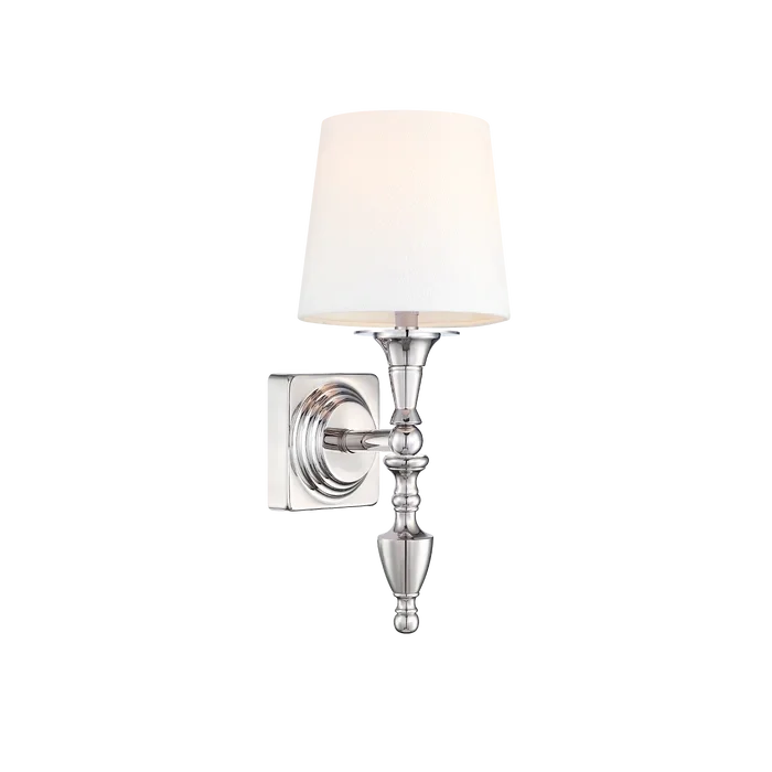 Φωτογραφία προϊόντος: COSMOLight Sconce Austin W01118NI-WH νίκελ με λευκό καπέλο – κομψό και αρμονικό φωτιστικό τοίχου Nickel Χρώμιο