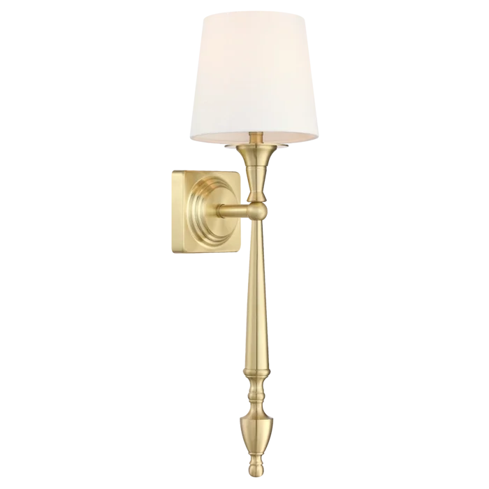 Φωτογραφία προϊόντος: COSMOLight Sconce Austin W01289BR-WH ορειχάλκινο με λευκό καπέλο – κομψό και αρμονικό φωτιστικό τοίχου Ορείχαλκος